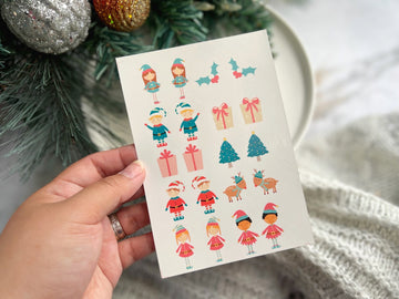 1 Sheet, Approx 13x90cm, Christmas Print Water Decal Image Transfer for Polymer Clay / Ceramics